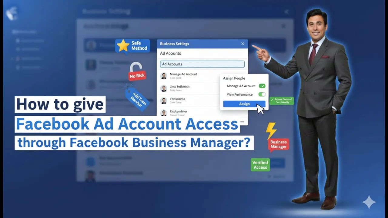 How to give Facebook Ad Account Access through Facebook Business Manager?