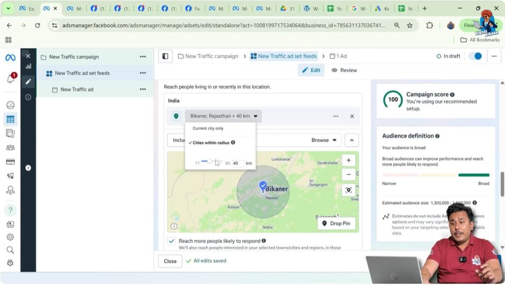 City-based location targeting in Meta ad set