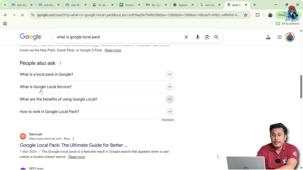 Google search result page sections including People Also Ask and related searches