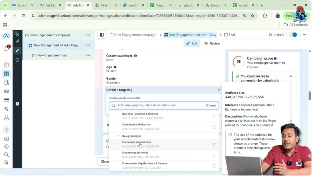 Construction and design based interest targeting in Meta Ads Manager