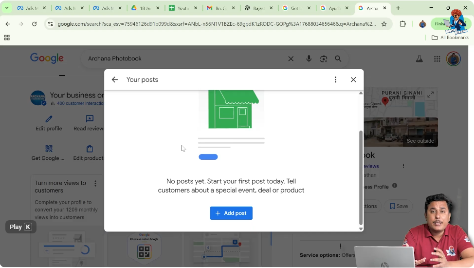 Creating festival, offer, and achievement posts in Google My Business profile
