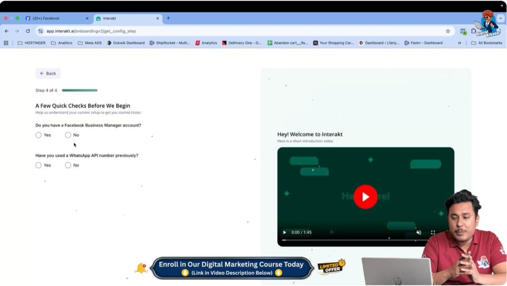 Confirming availability of Facebook Business Manager account for WhatsApp Business API