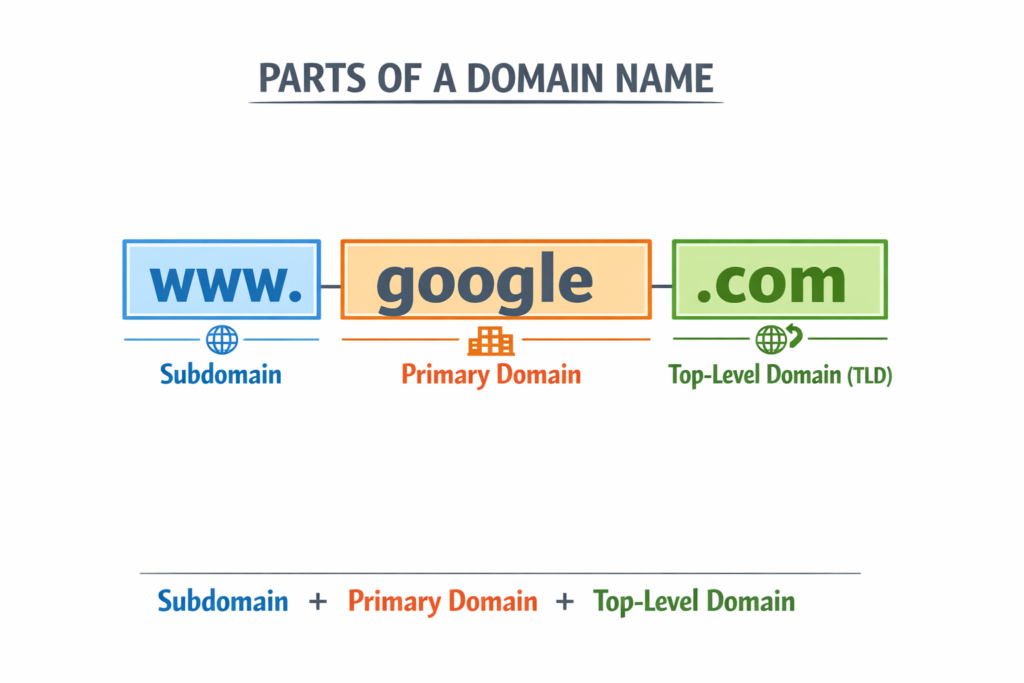 Breaking www.google.com
 into subdomain primary domain and top level domain