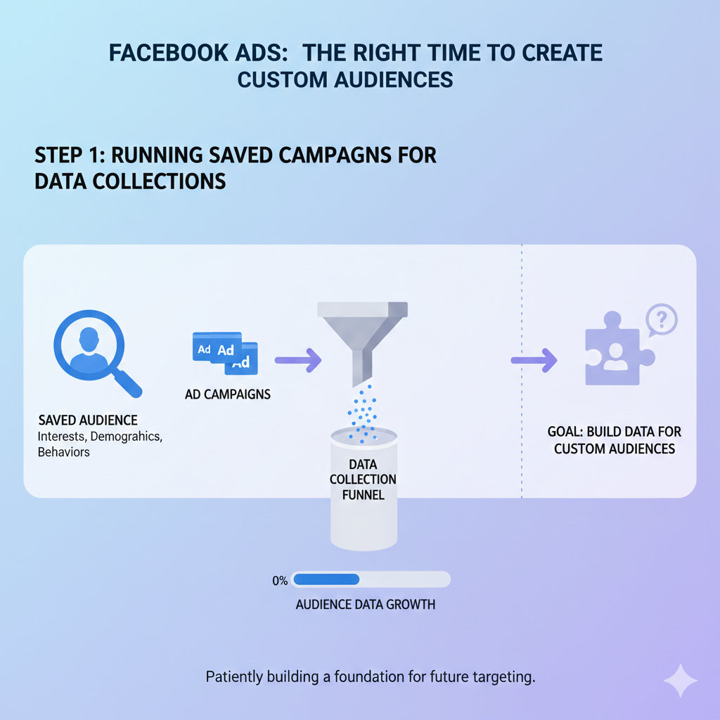 Running Facebook ads on saved audience to generate data for custom audience