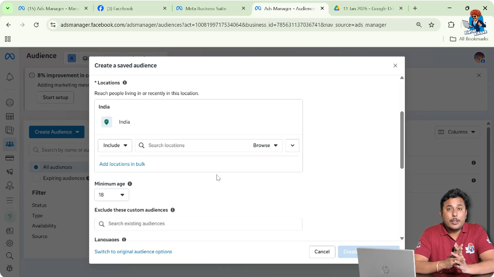 Targeting Options Available in Saved Audience