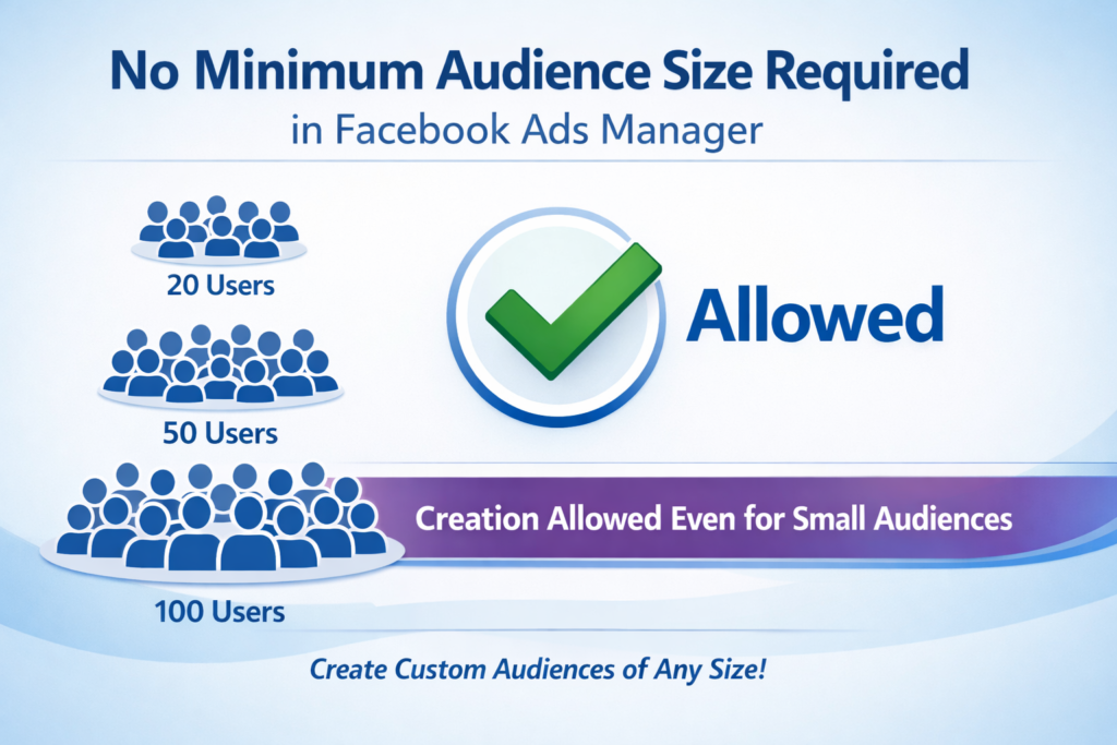 Creating small custom audience of 20 users in Facebook Ads Manager