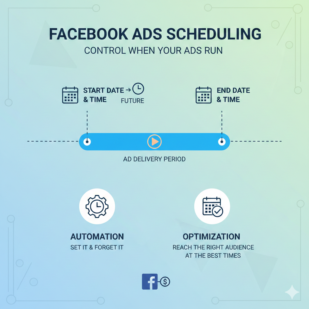 Concept of scheduling in Facebook ads for planned ad delivery