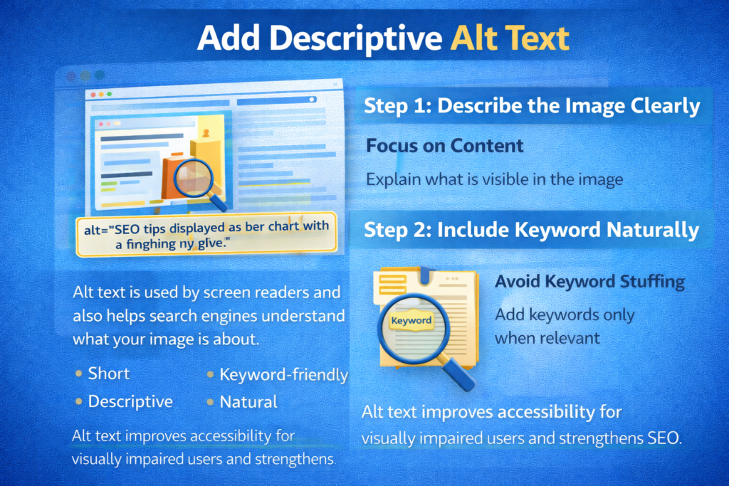 HTML alt text example describing website image
