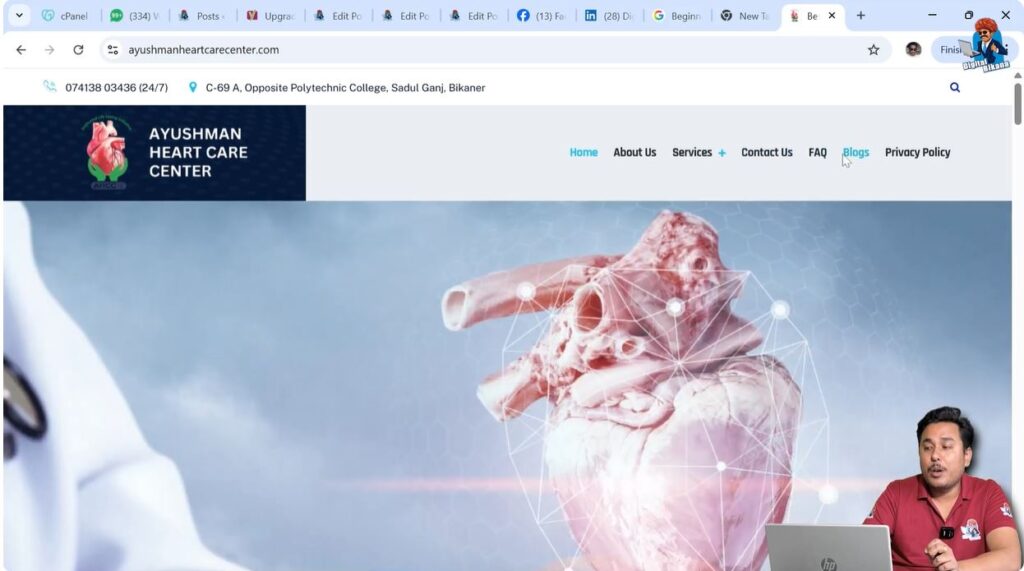 WordPress blog page displaying multiple blog posts in article listing format