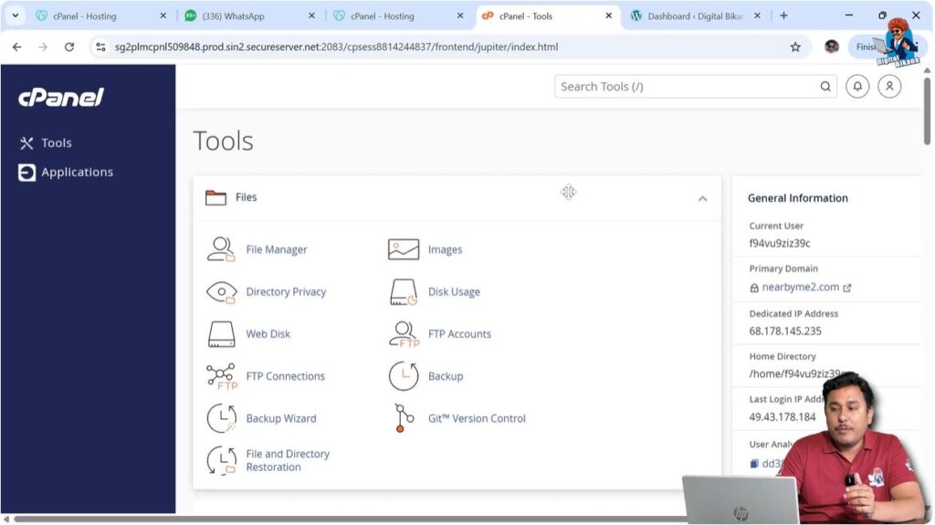 Access cPanel from GoDaddy account web hosting manage control panel admin option