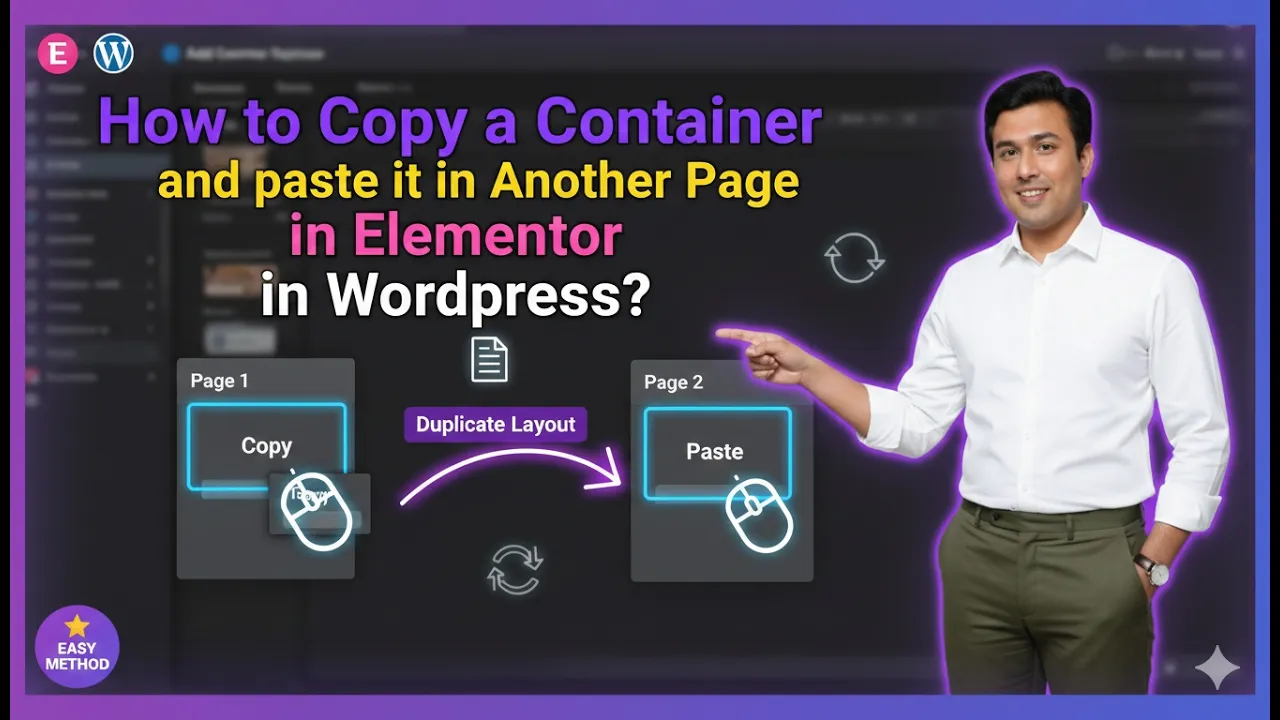 How to Copy a Container and paste it in Another Page in Elementor?