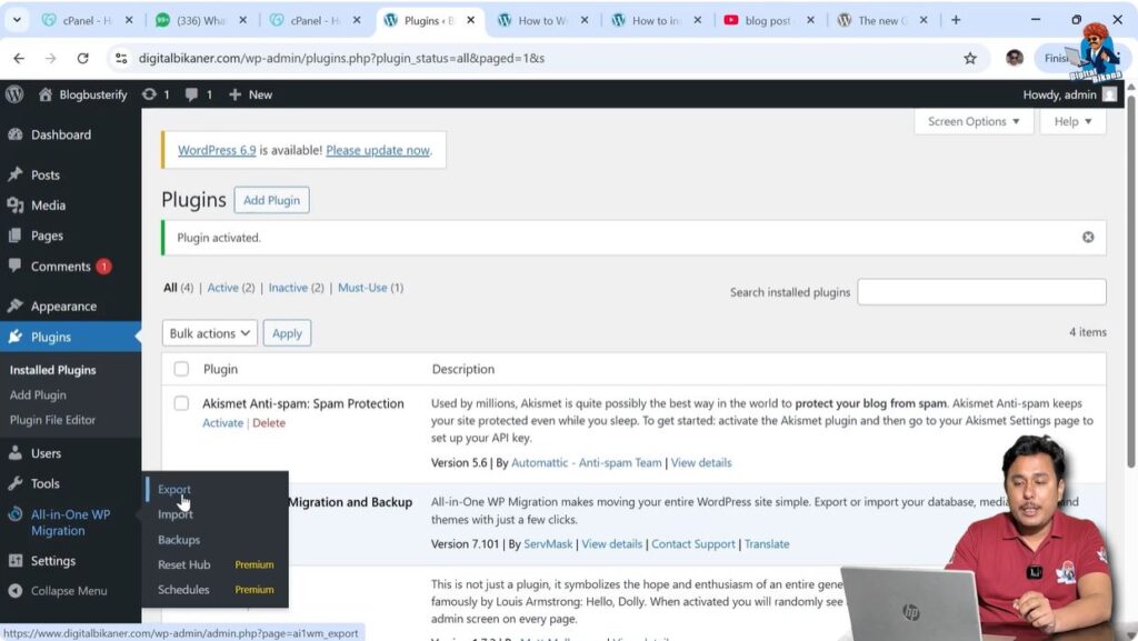 Open Export Option