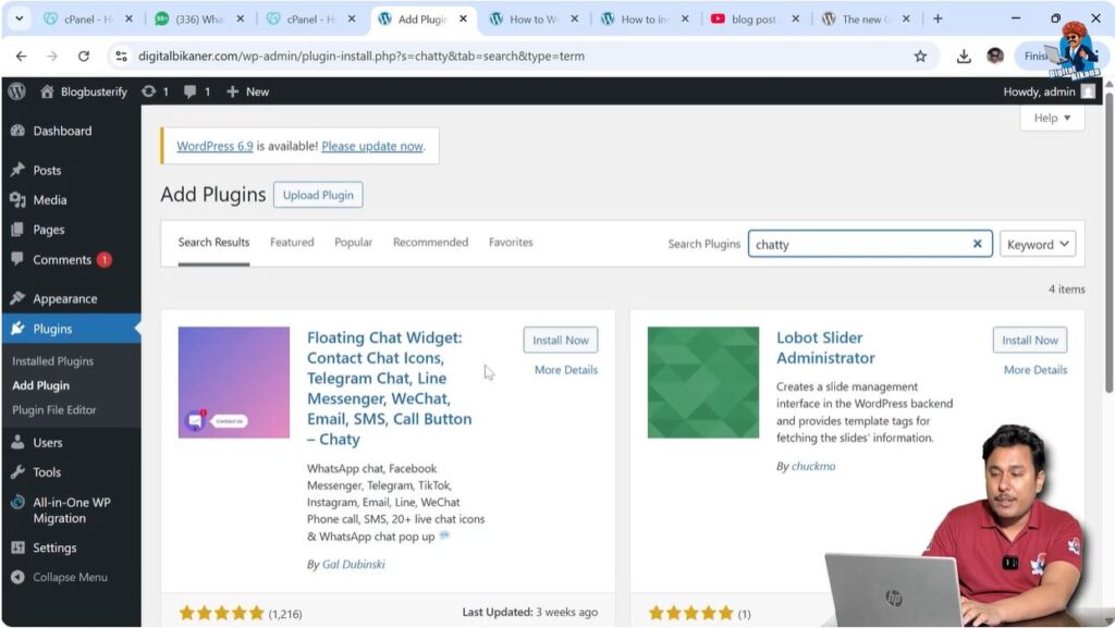 Search for Chaty Plugin