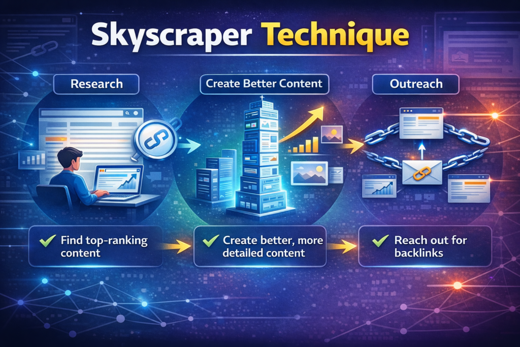 Skyscraper Link Building Strategies showing improved content earning backlinks