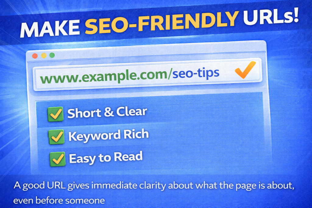 Comparison between SEO-friendly URL and complex URL example