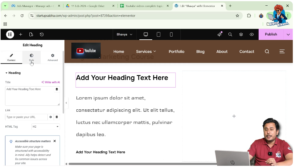 Click on Style Tab