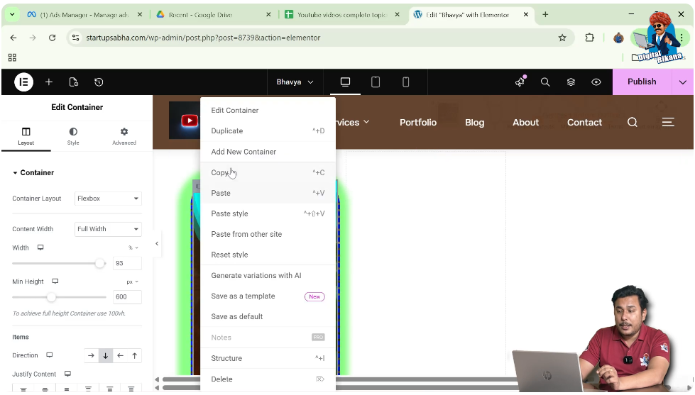 Right Click on Icon