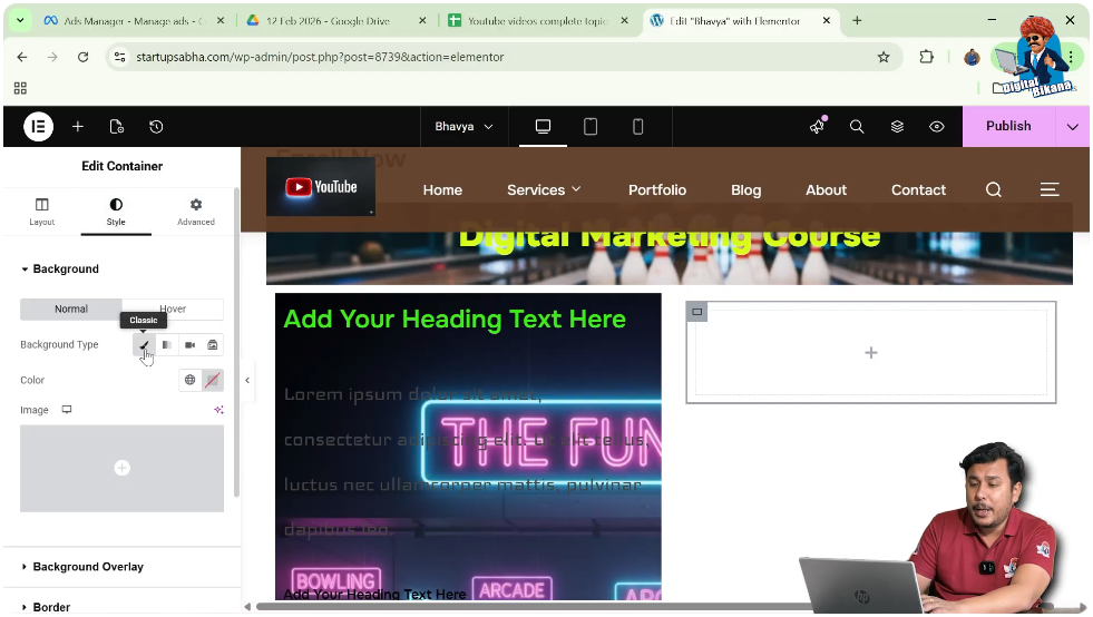Select Background Type